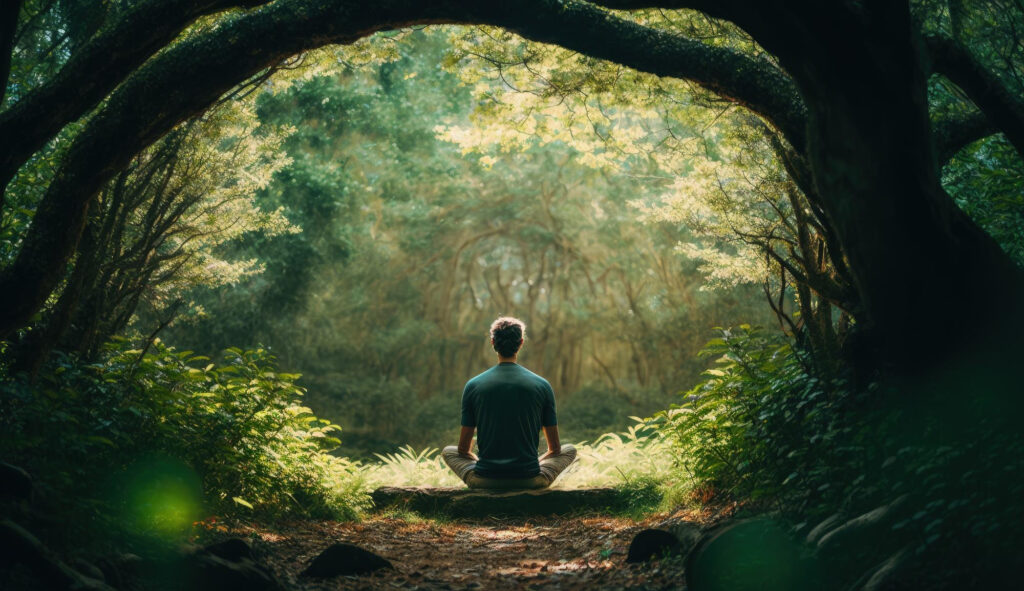 méditation dans la forêt