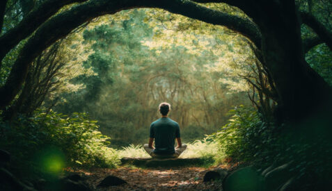méditation dans la forêt